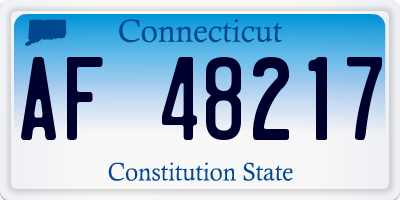 CT license plate AF48217