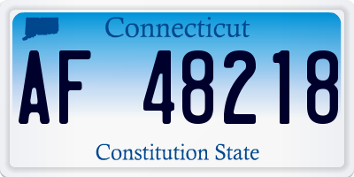 CT license plate AF48218
