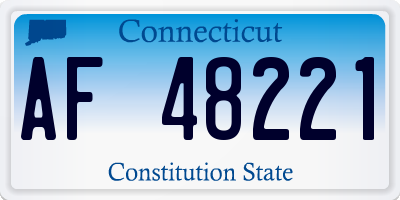CT license plate AF48221