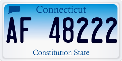 CT license plate AF48222