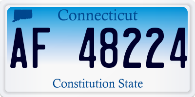 CT license plate AF48224