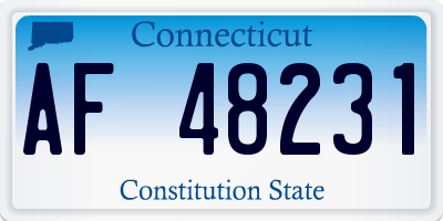 CT license plate AF48231