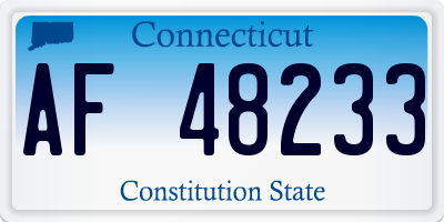 CT license plate AF48233