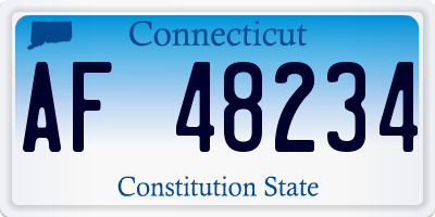 CT license plate AF48234