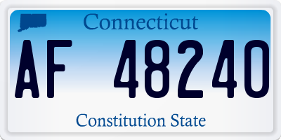CT license plate AF48240