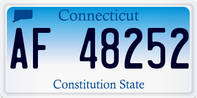 CT license plate AF48252