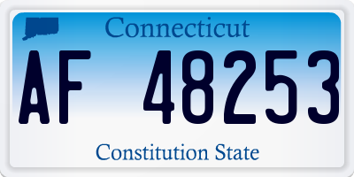 CT license plate AF48253
