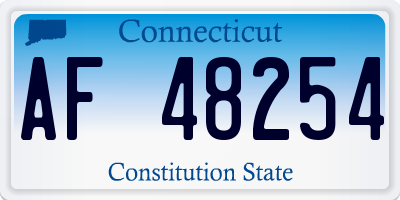 CT license plate AF48254