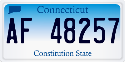 CT license plate AF48257