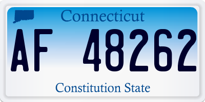CT license plate AF48262