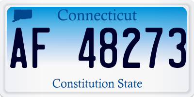 CT license plate AF48273