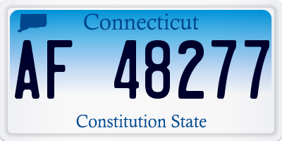 CT license plate AF48277