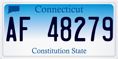 CT license plate AF48279