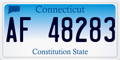 CT license plate AF48283