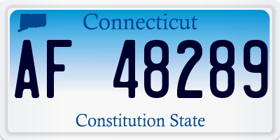 CT license plate AF48289