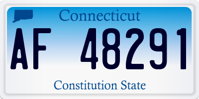 CT license plate AF48291