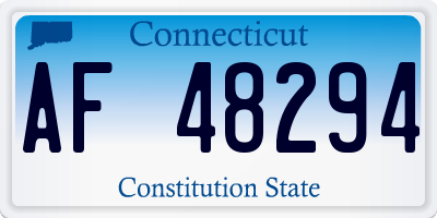 CT license plate AF48294