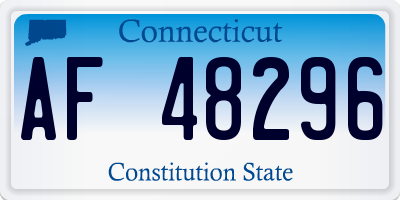 CT license plate AF48296