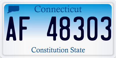 CT license plate AF48303