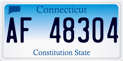 CT license plate AF48304