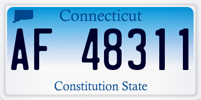 CT license plate AF48311