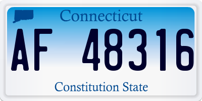 CT license plate AF48316