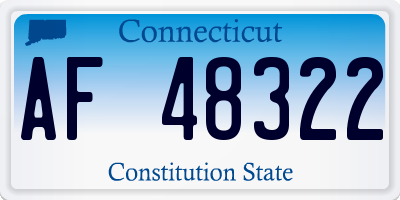 CT license plate AF48322