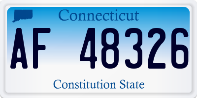 CT license plate AF48326