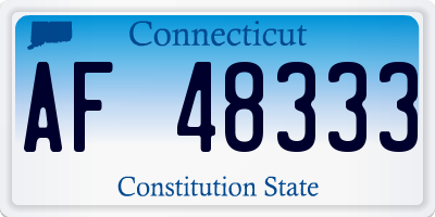 CT license plate AF48333