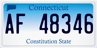 CT license plate AF48346
