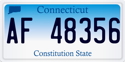 CT license plate AF48356