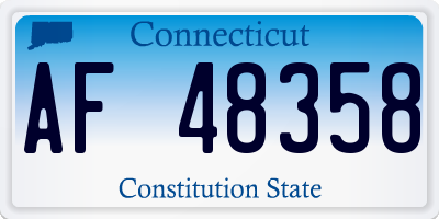 CT license plate AF48358