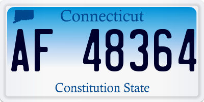CT license plate AF48364