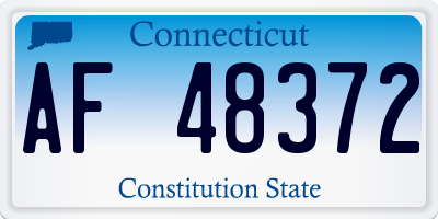 CT license plate AF48372