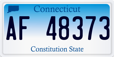 CT license plate AF48373