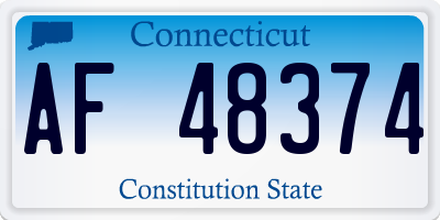 CT license plate AF48374
