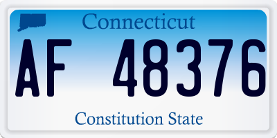 CT license plate AF48376