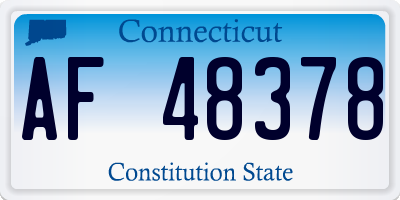 CT license plate AF48378