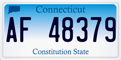 CT license plate AF48379
