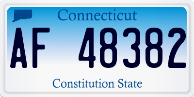 CT license plate AF48382