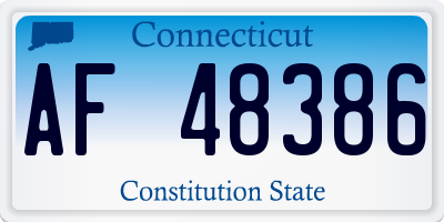 CT license plate AF48386