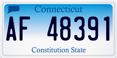 CT license plate AF48391