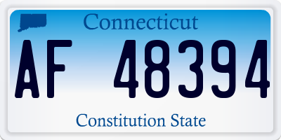 CT license plate AF48394