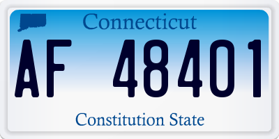 CT license plate AF48401