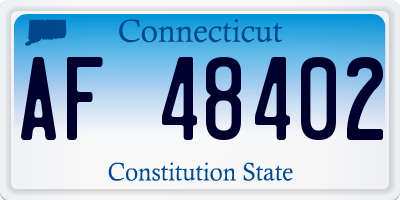 CT license plate AF48402