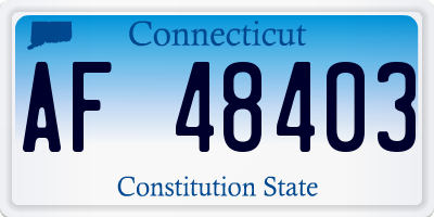 CT license plate AF48403