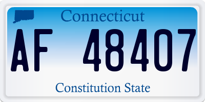 CT license plate AF48407