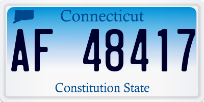 CT license plate AF48417