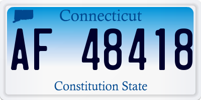 CT license plate AF48418