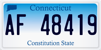 CT license plate AF48419